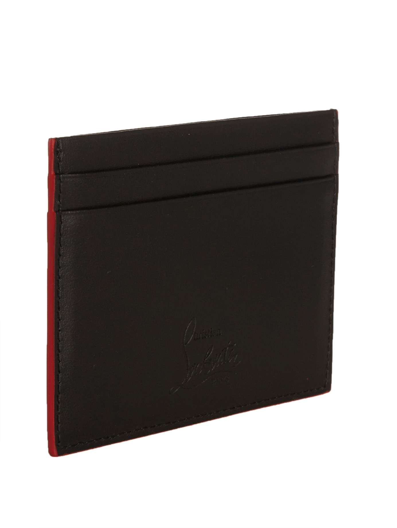 Christian Louboutin Kios Spikes Leather Cardholder in Black for 