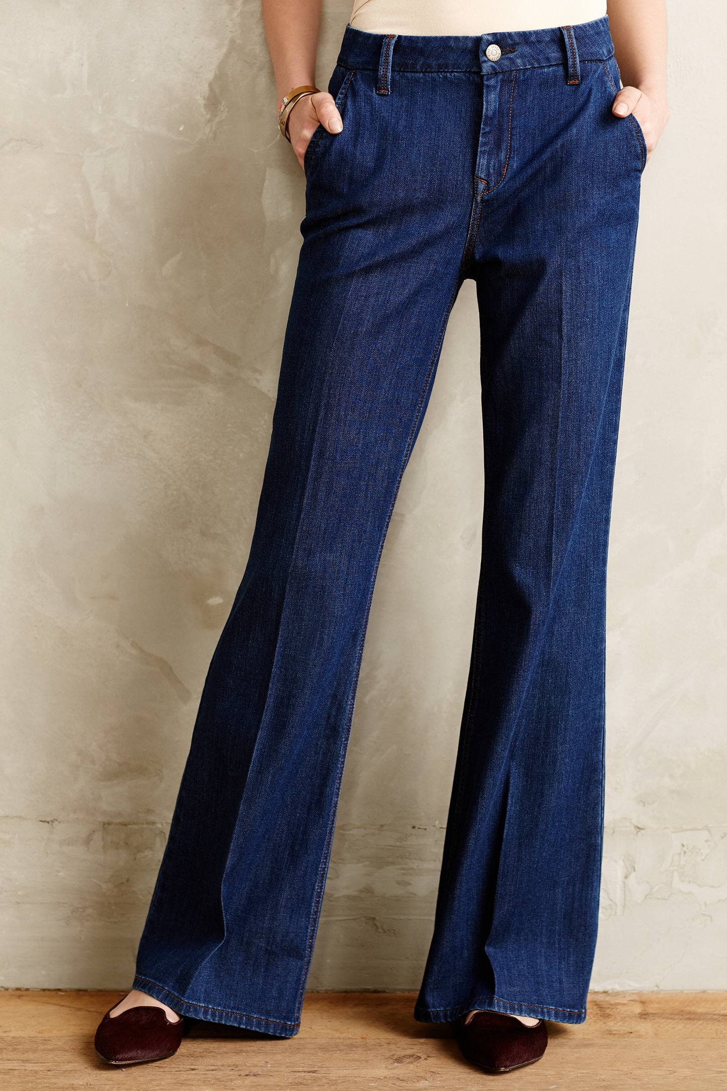 Lyst - Level 99 Tanya High-Rise Trousers in Blue