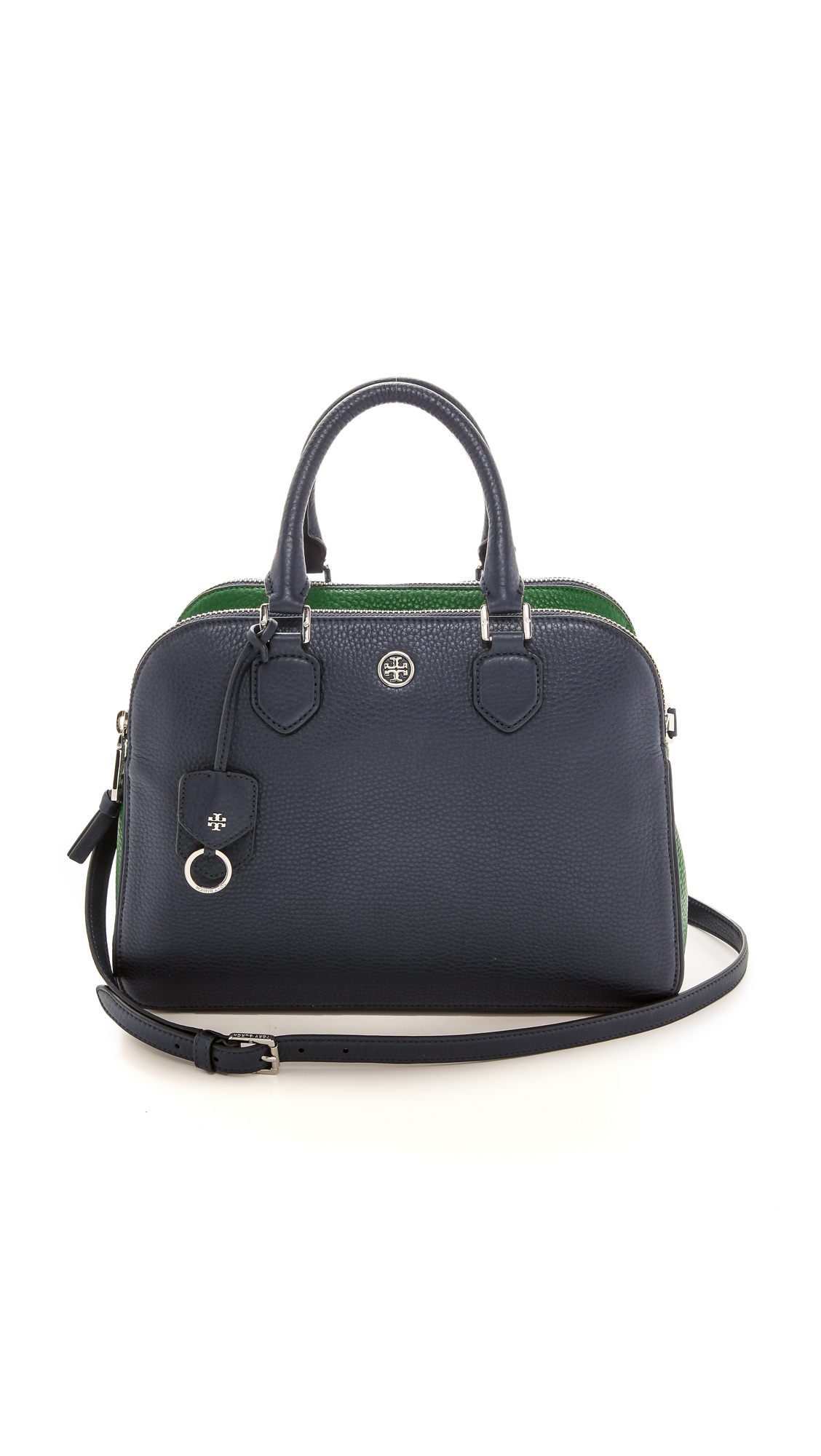 Tory Burch Robinson Pebbled Open Dome Satchel