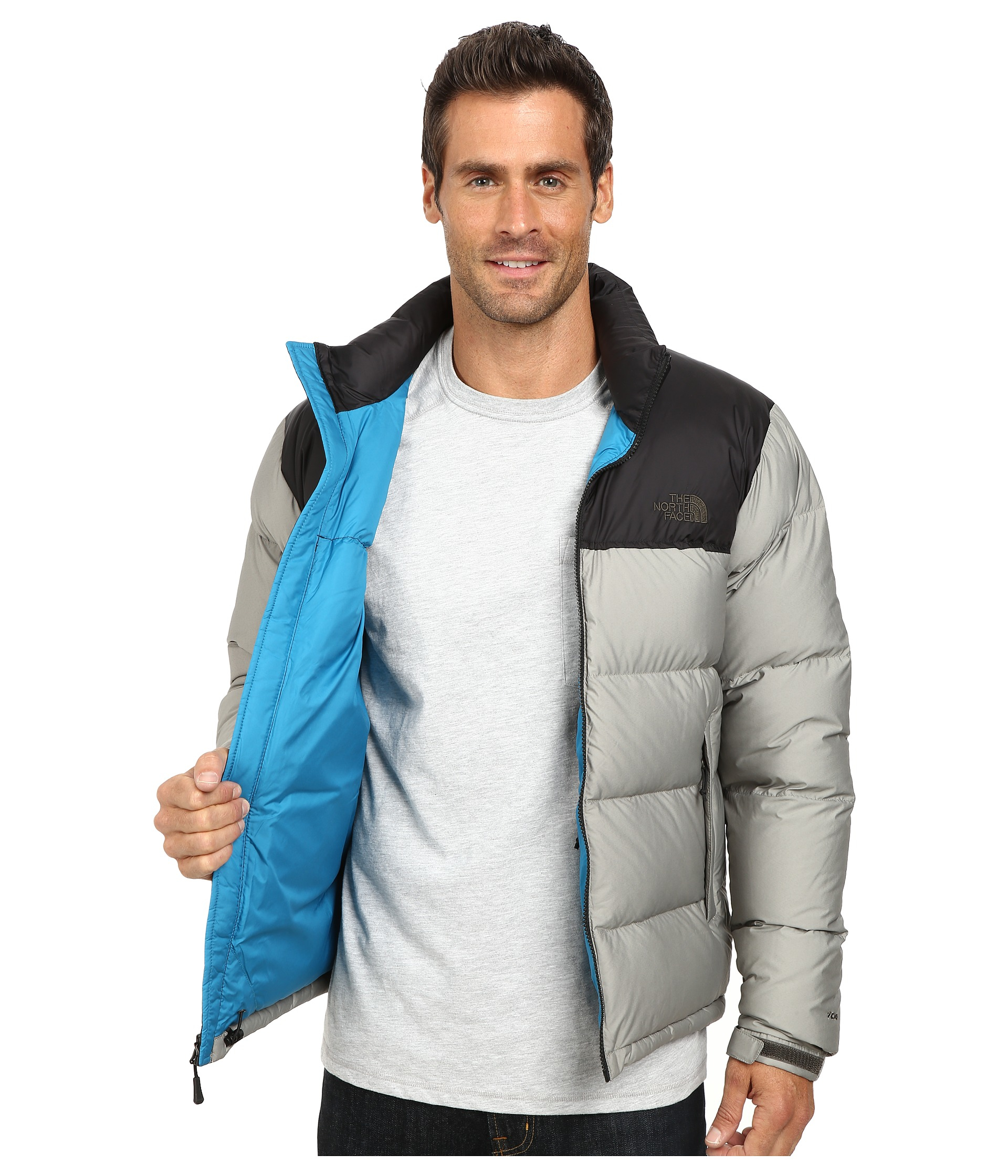 The North Face Nuptse Jacket In Gray For Men Lyst