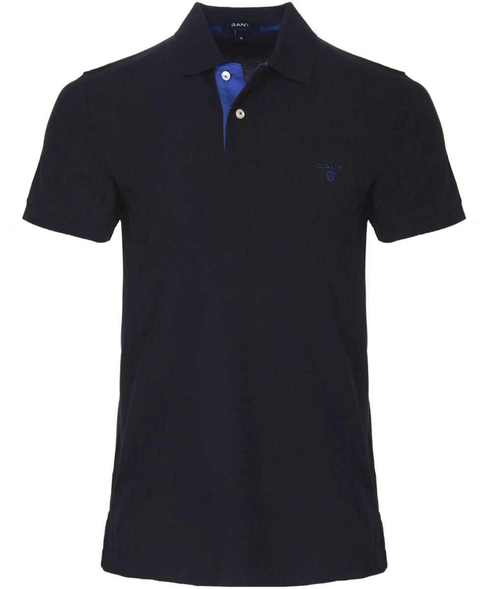 GANT Pique Cotton Polo Shirt in Black for Men - Lyst