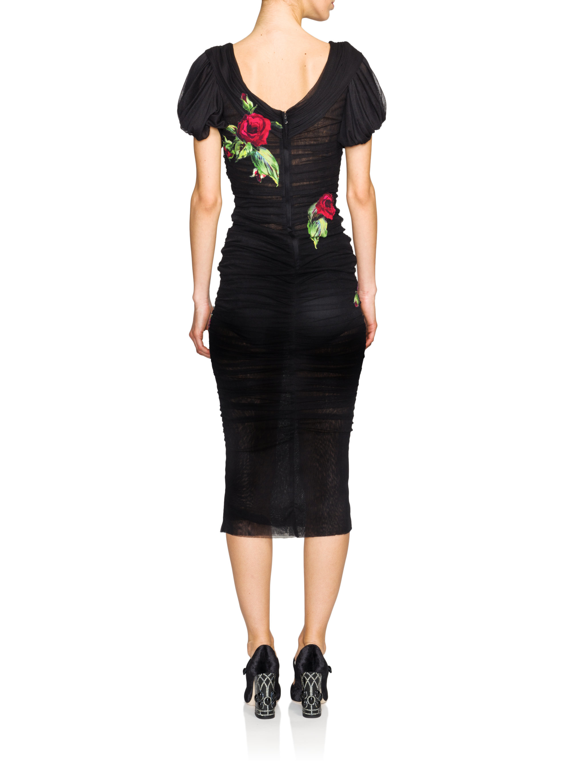 dolce and gabbana black tulle dress