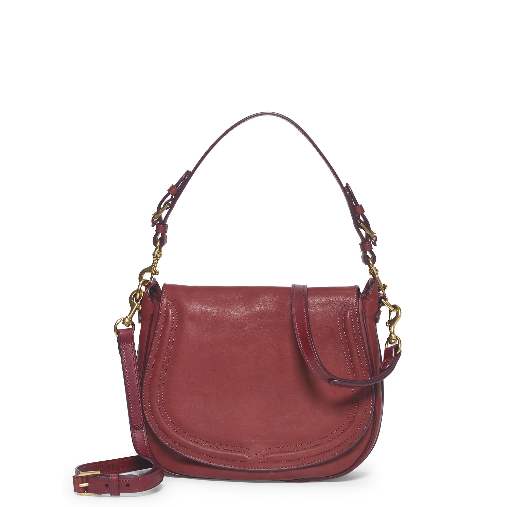 Lyst Polo Ralph Lauren Leather Messenger Bag in Red