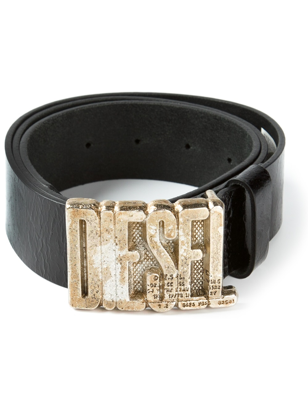 DIESEL Logo Buckle Belt in Black for Men | Lyst