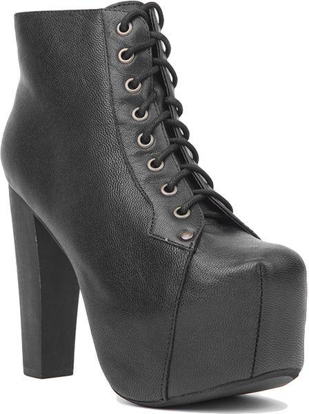 Jeffrey Campbell Lita Black Platform Booties in Black (BLACK/BLACK) | Lyst