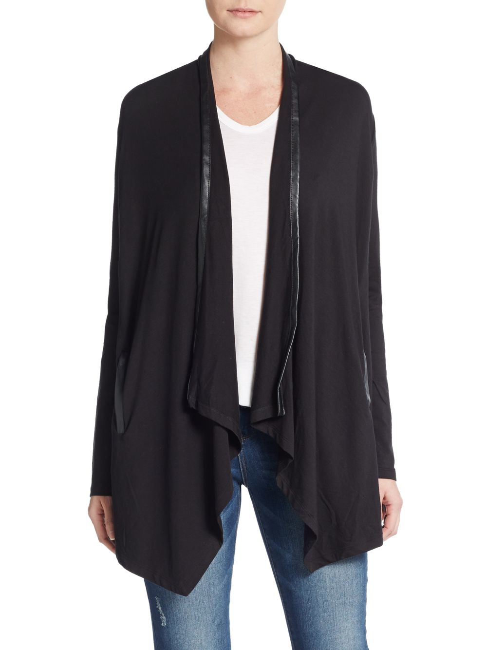 pleather cardigan