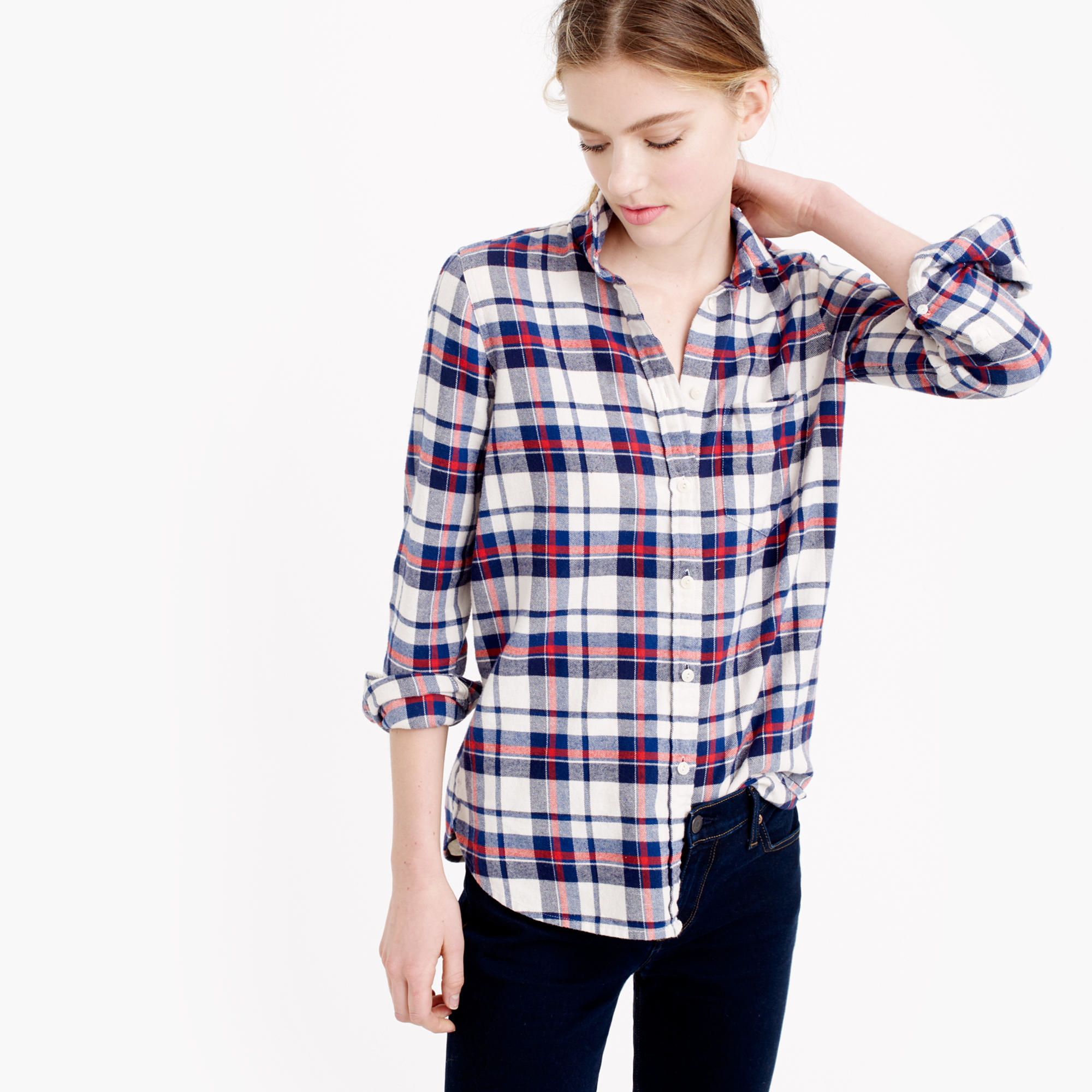 j crew flannel shirt womens