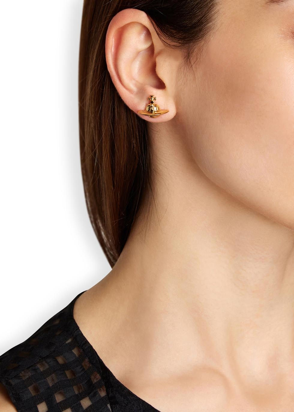 Vivienne Westwood Metallic Gold Tone Orb Earrings