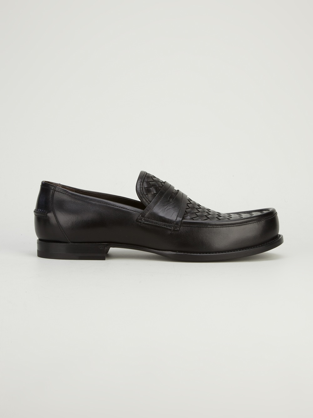 Bottega Veneta Intrecciato Penny Loafer in Black for Men Lyst UK