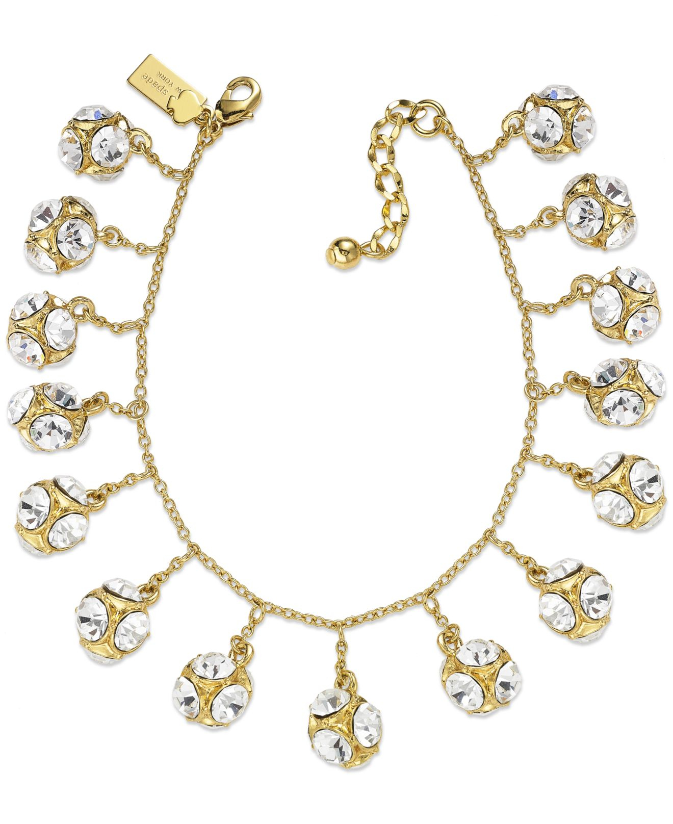 Kate Spade New York Goldtone Crystal Ball Charm Bracelet - Lyst