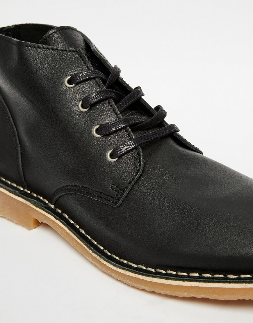 Jack & Jones Gene Leather Desert Boots in Black for Men Lyst Jack & Jones Gene Leather Desert Boots in Black for Men Lyst