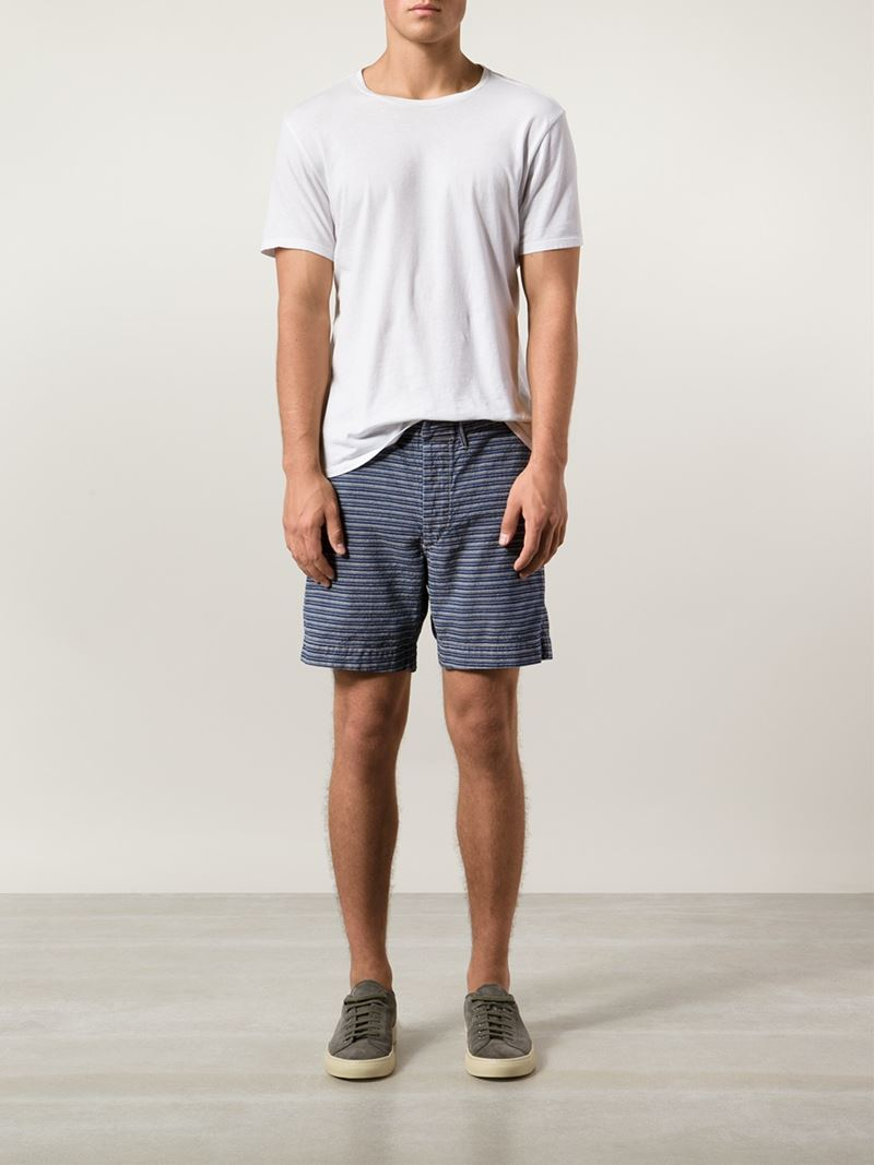 Rrl Striped Bermuda Shorts in Blue for Men | Lyst