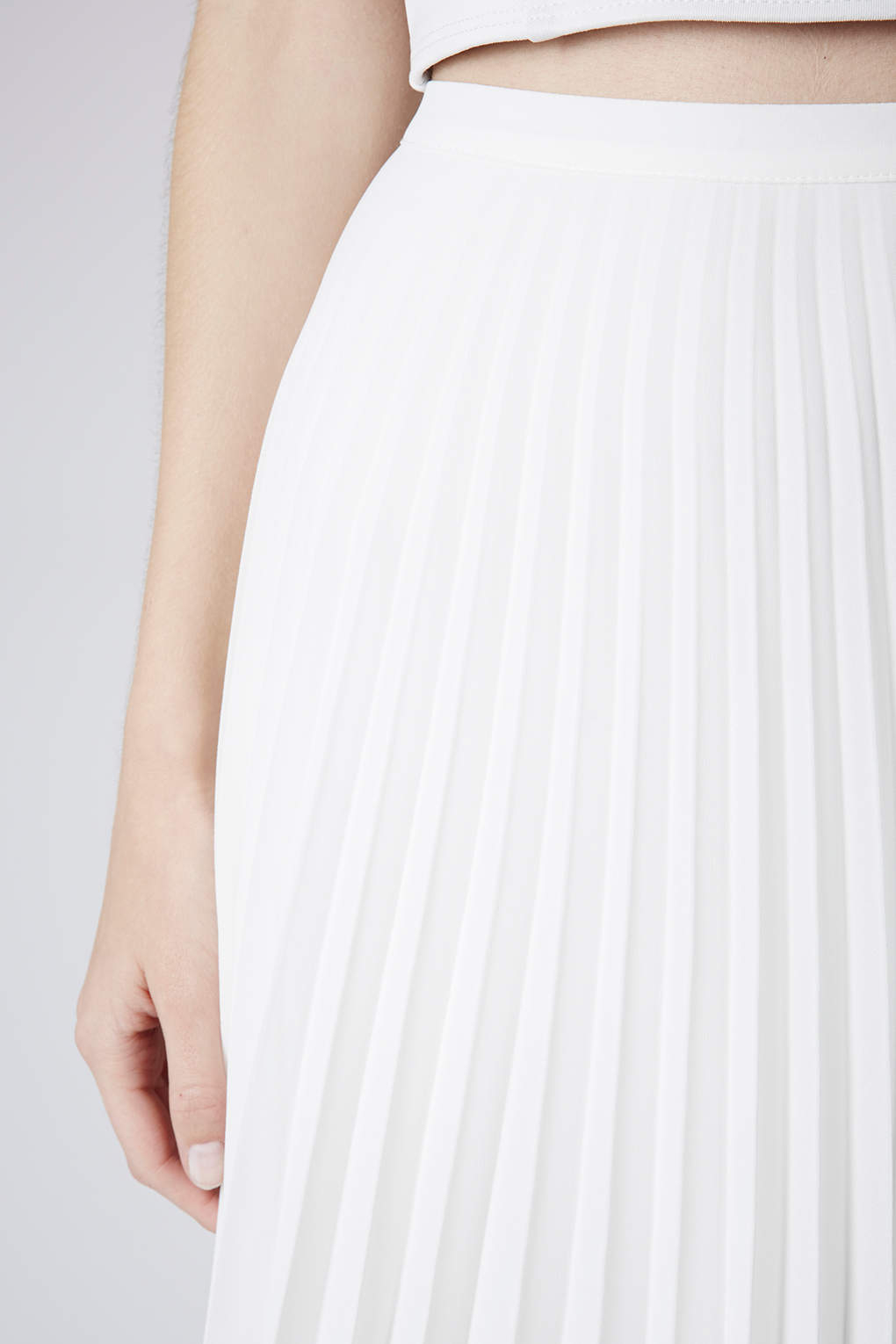 Sunray Pleat Midi Skirt in Cream (Natural) Lyst