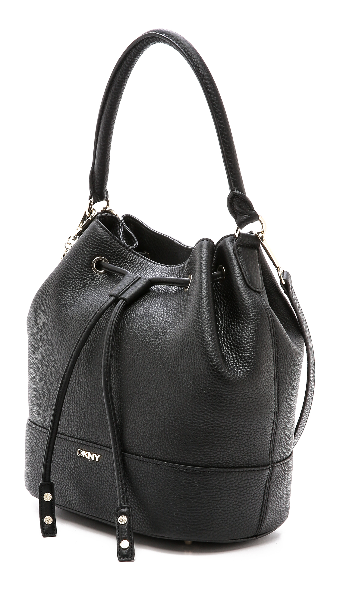 DKNY Drawstring Bucket Bag - Sand in Black | Lyst