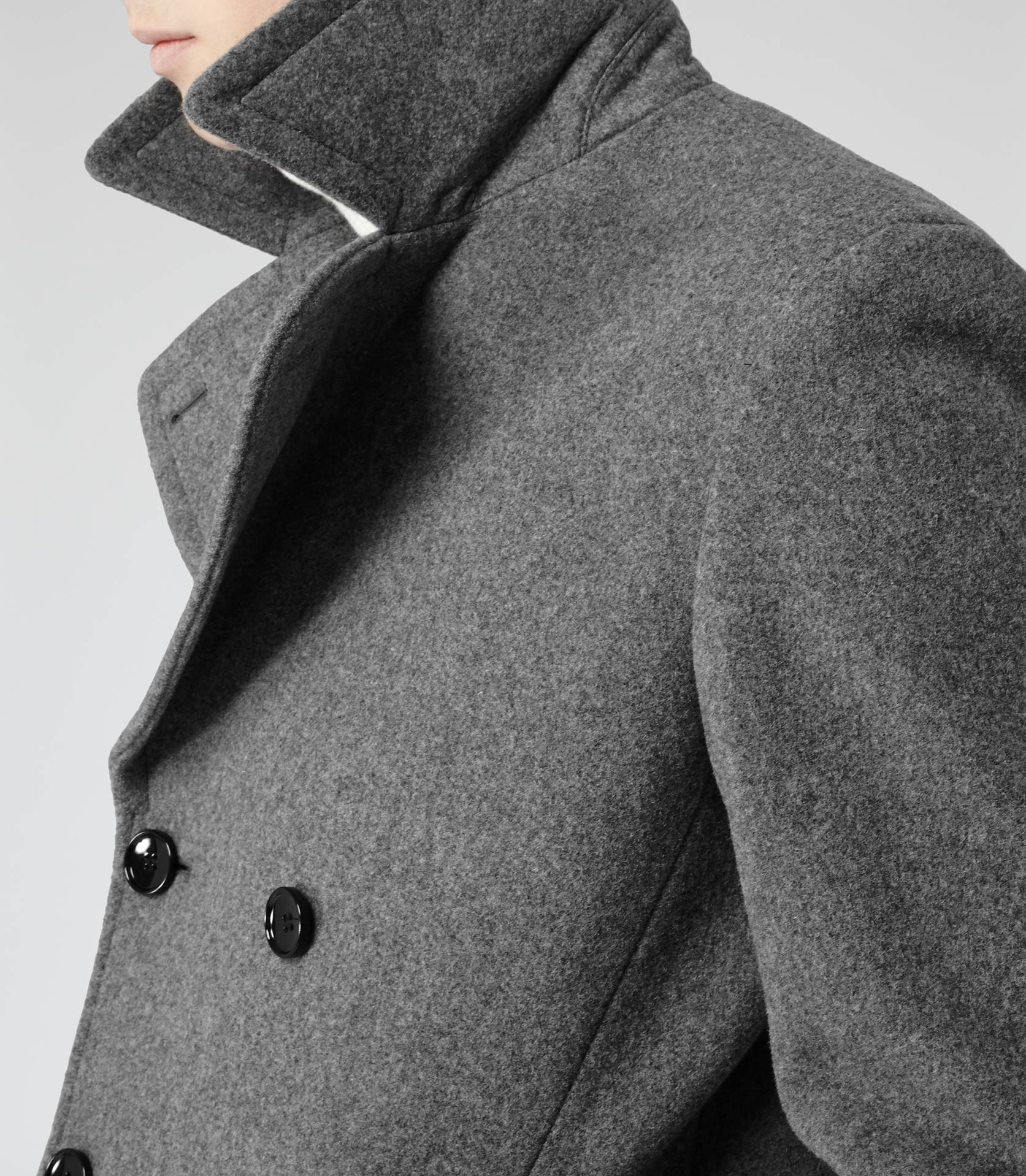 grey wool pea coat