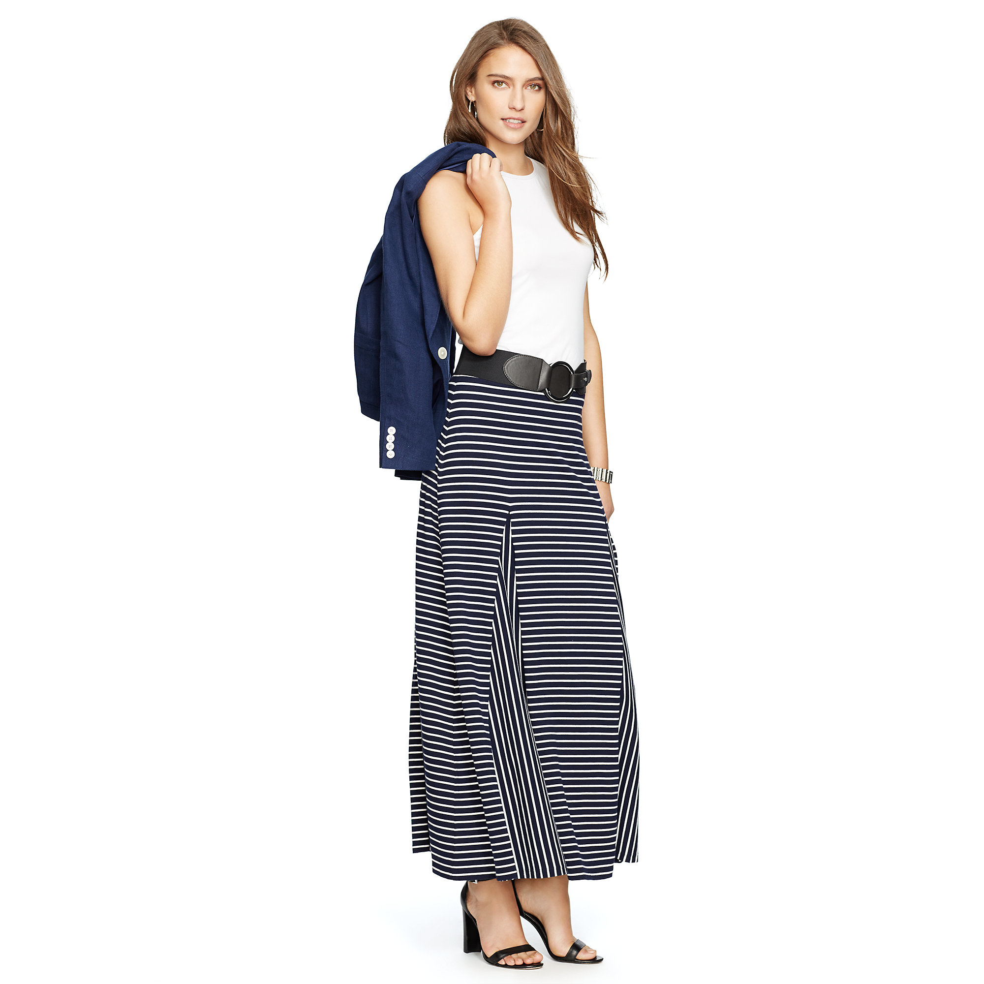 striped jersey maxi skirt