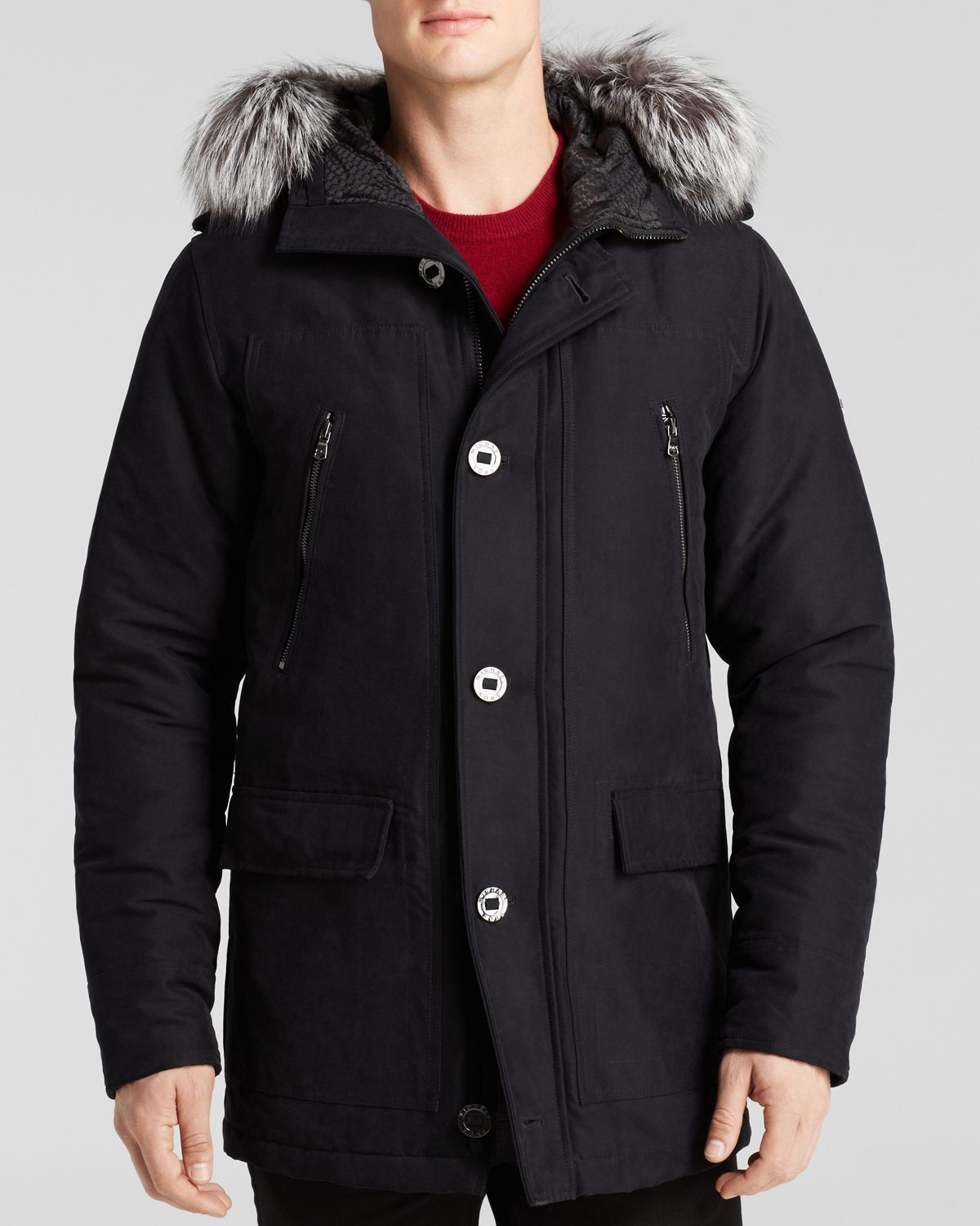michael kors parka black
