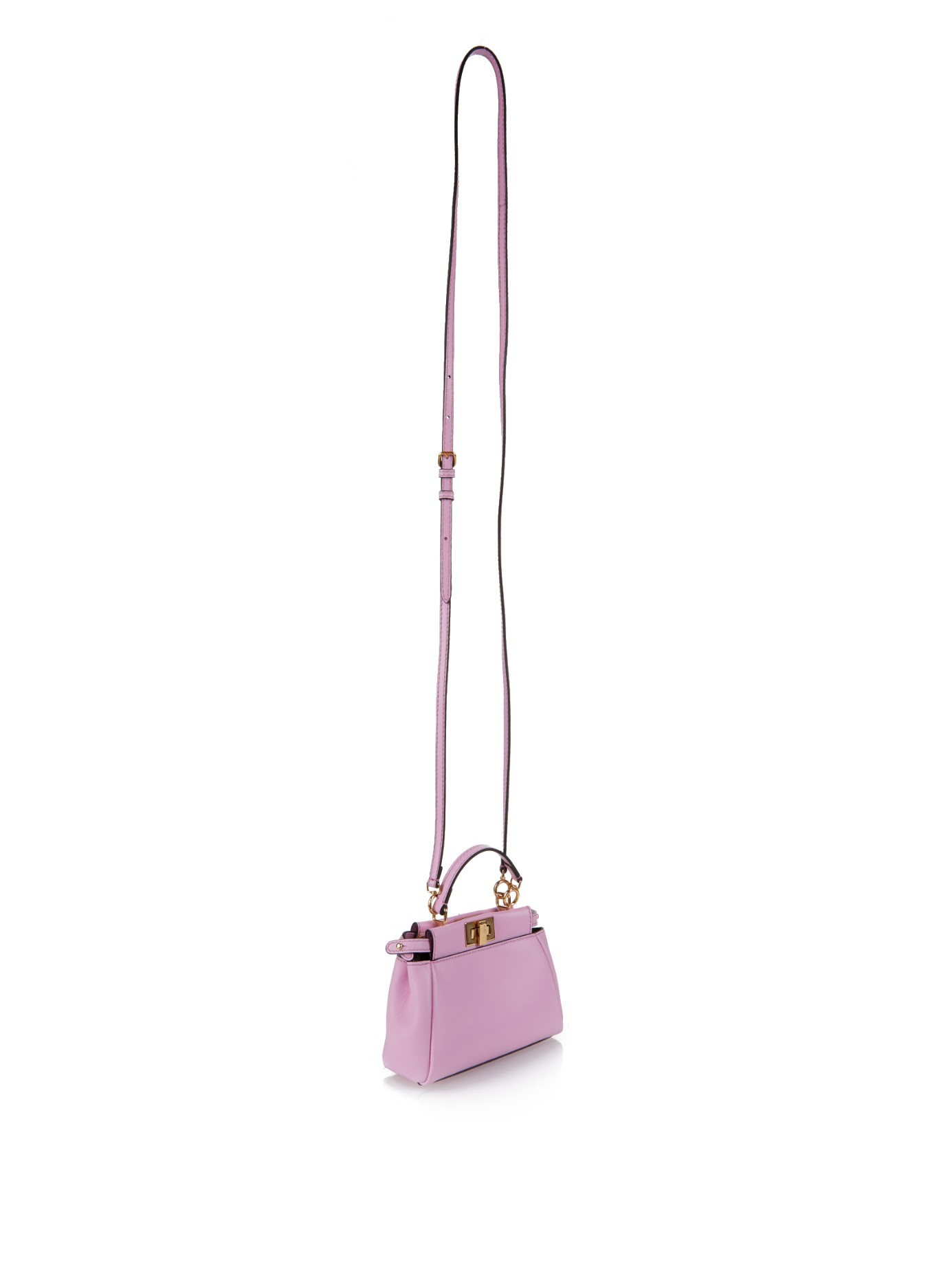 Fendi Micro Peekaboo Leather Cross-Body Bag in Pink
