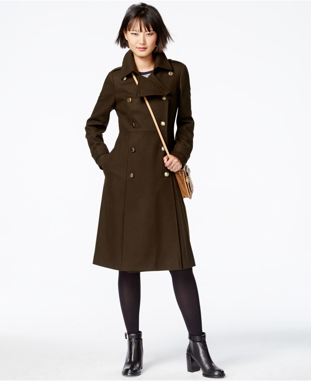 RACHEL Rachel Roy Wool Doublebreasted Military Maxi Coat in Green Lyst