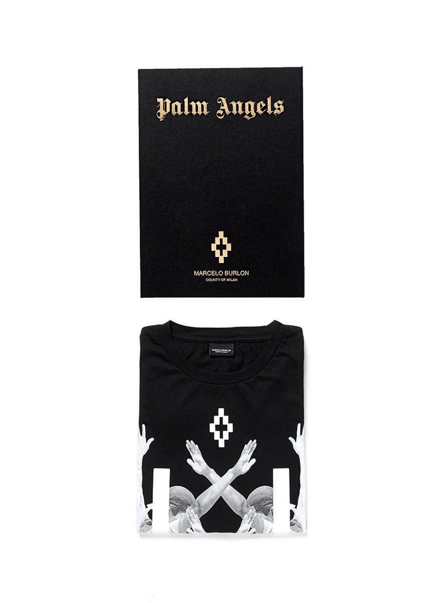 Marcelo Burlon 'Palm Angels' Hands Print T-Shirt And Book Set in Black for  Men | Lyst