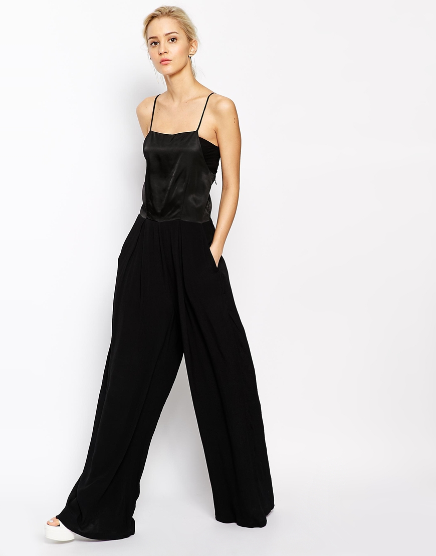 strappy wide leg jumpsuit