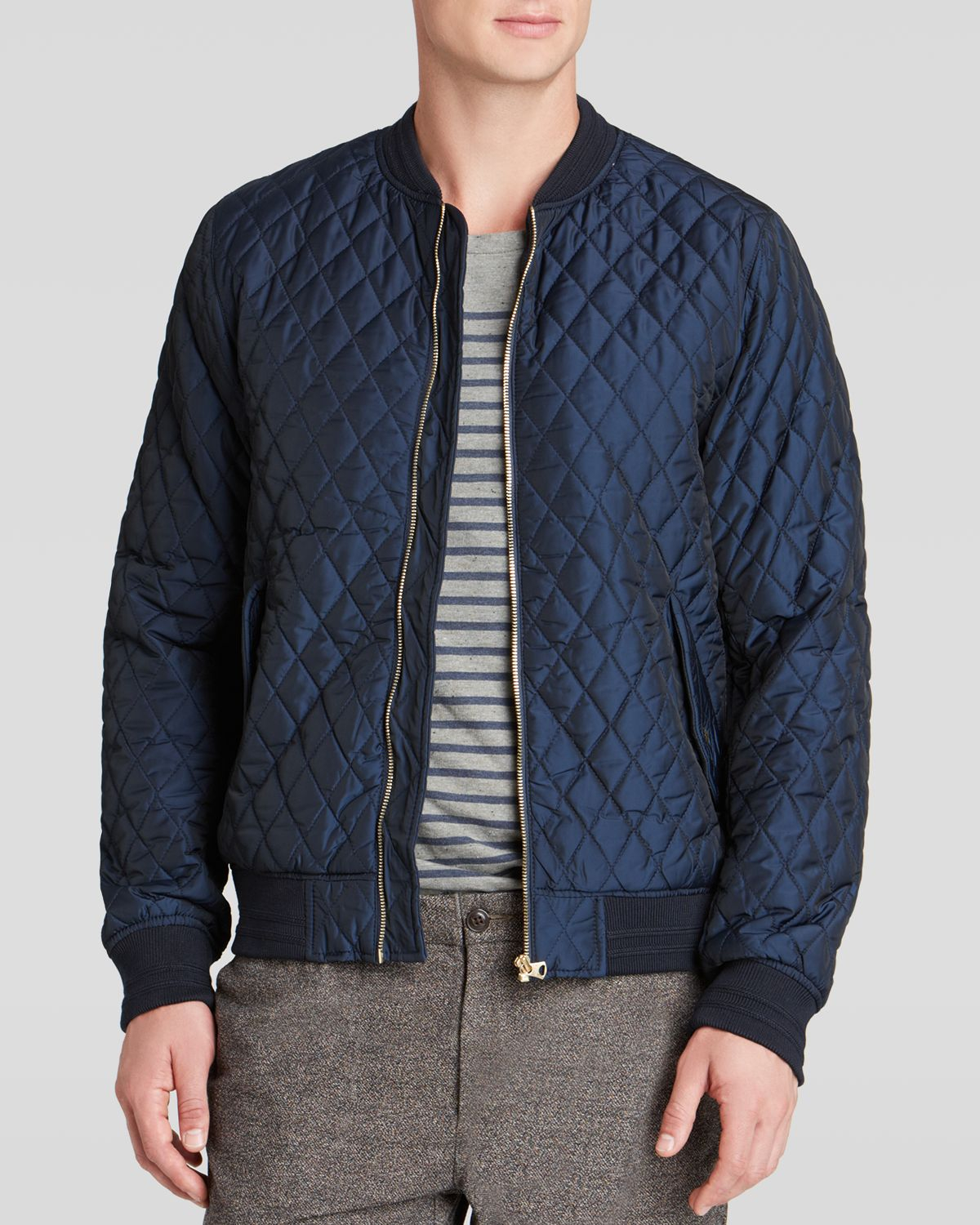 Scotch & Soda Quilted Nylon Bomber Jacket in Night Blue (Blue) for Men -  Lyst