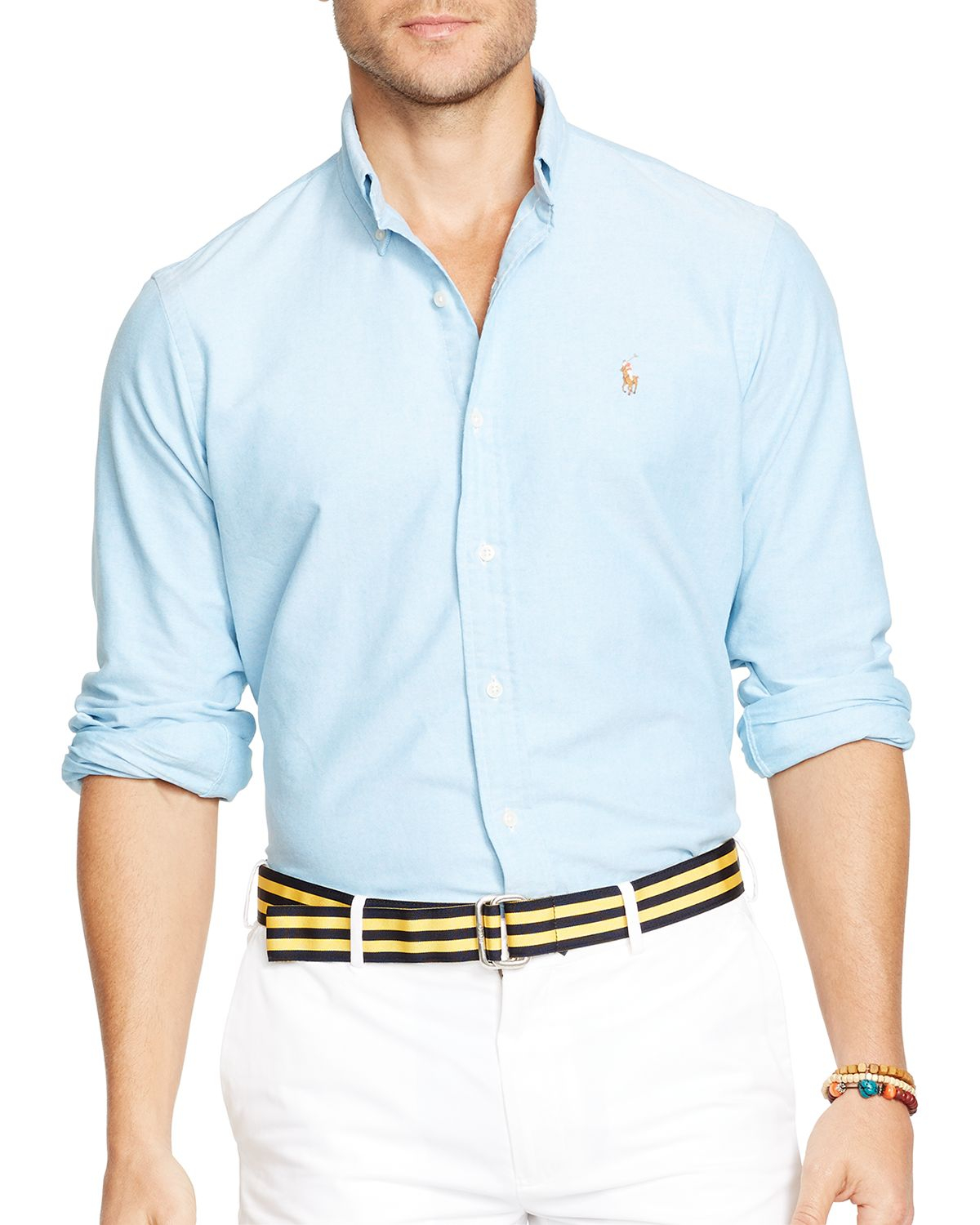 ralph lauren oxford shirt slim fit blue