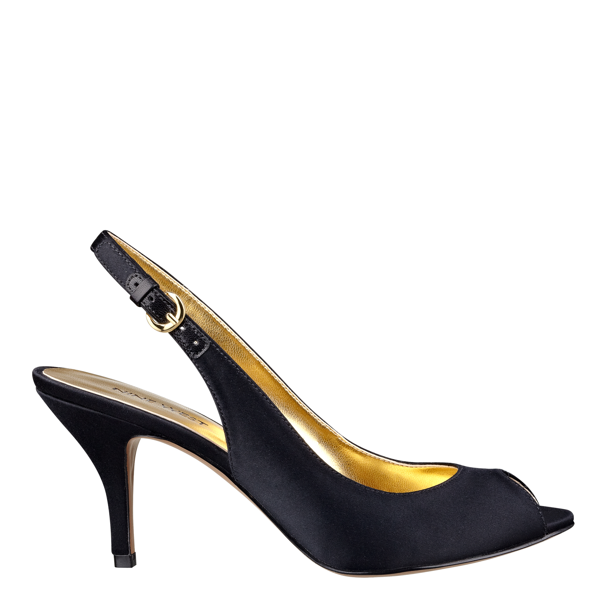 womens black peep toe slingback heels