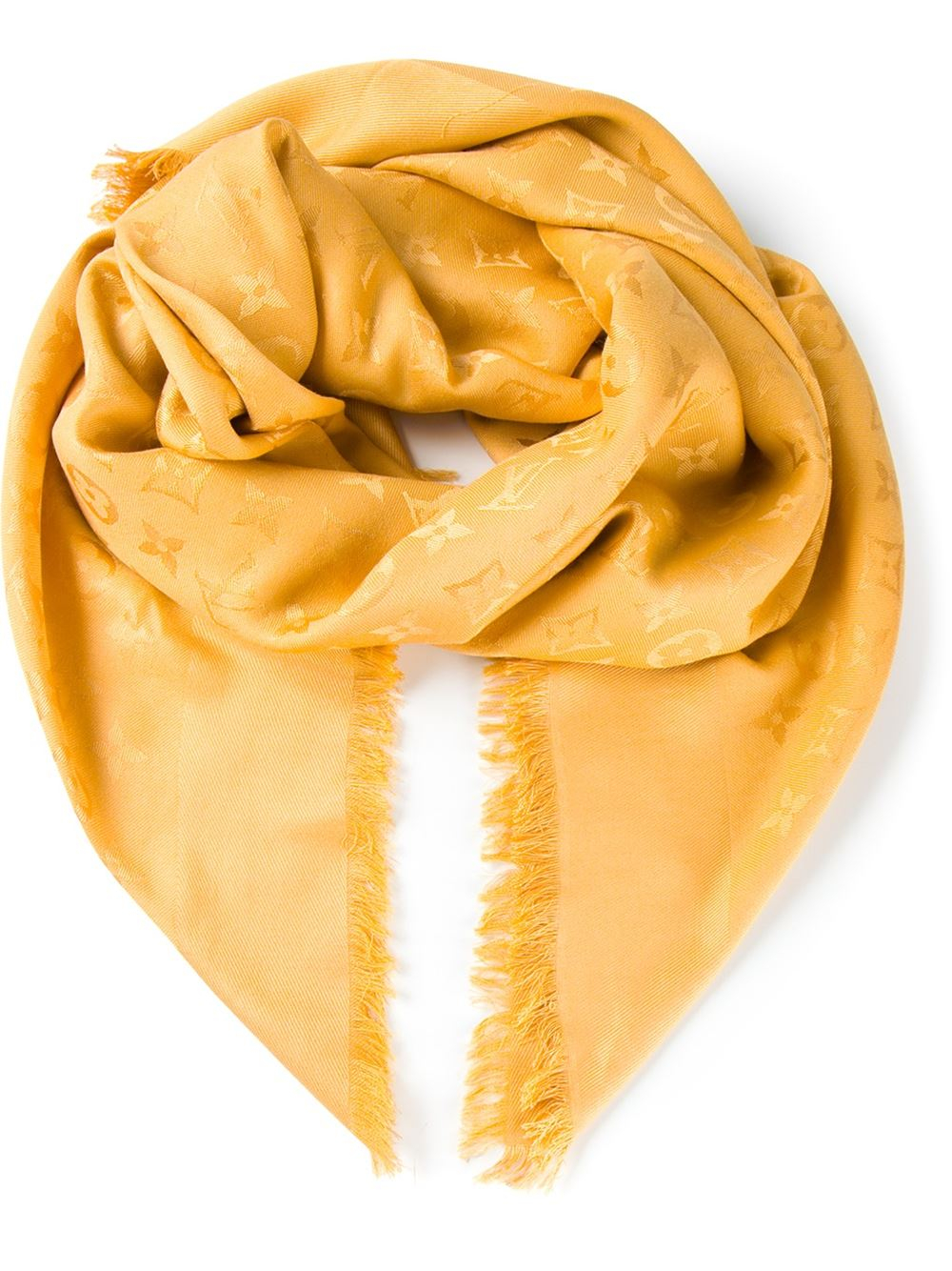 Louis Vuitton Signature Logo Scarf in Yellow - Lyst