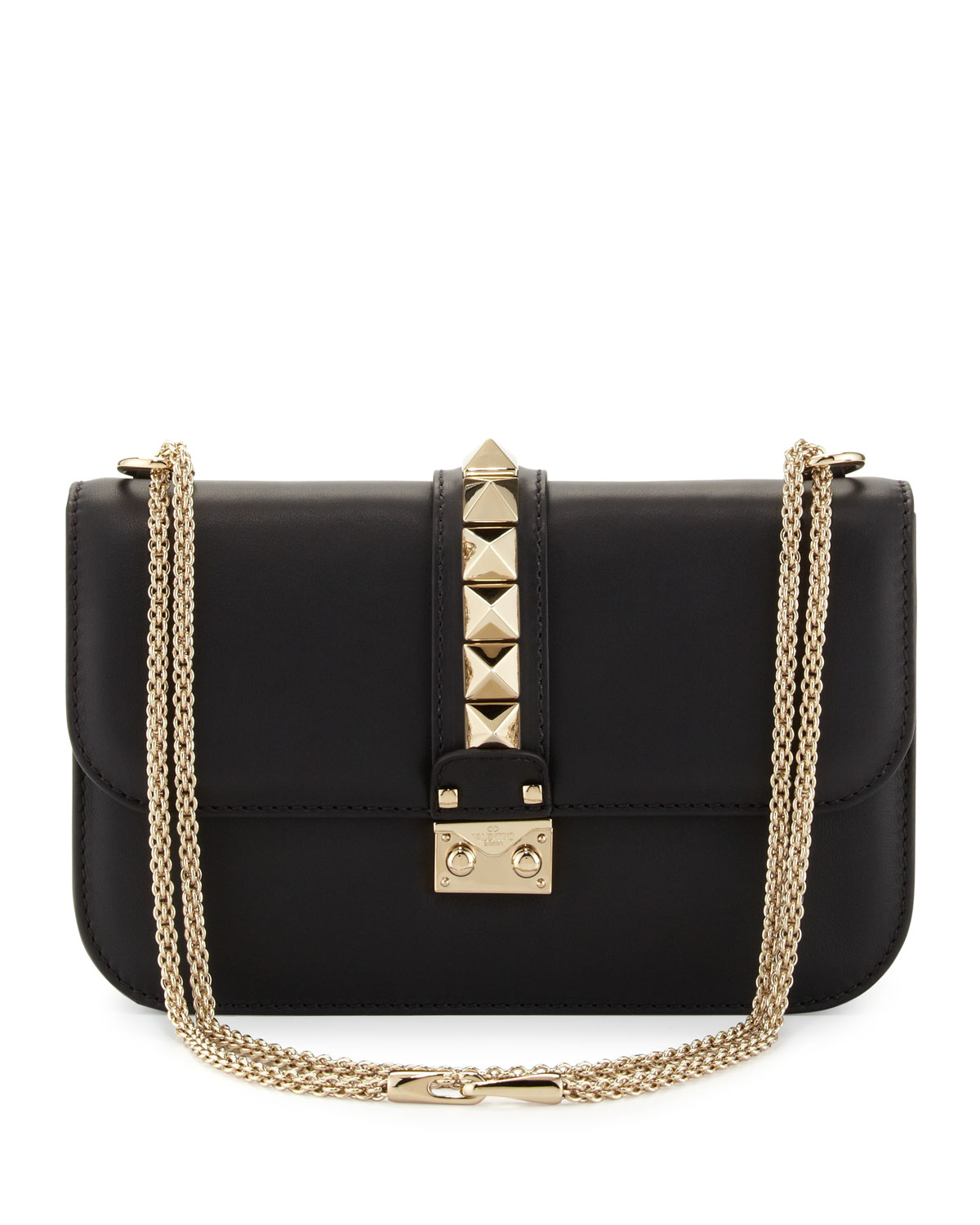 Lyst Valentino Rockstud Flap Shoulder Bag In Black Gallery