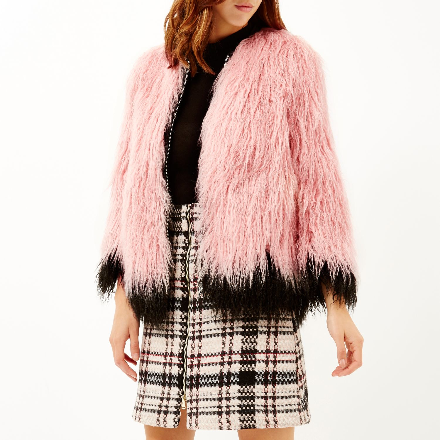 River Island Light Pink Premium Faux Fur Coat Lyst