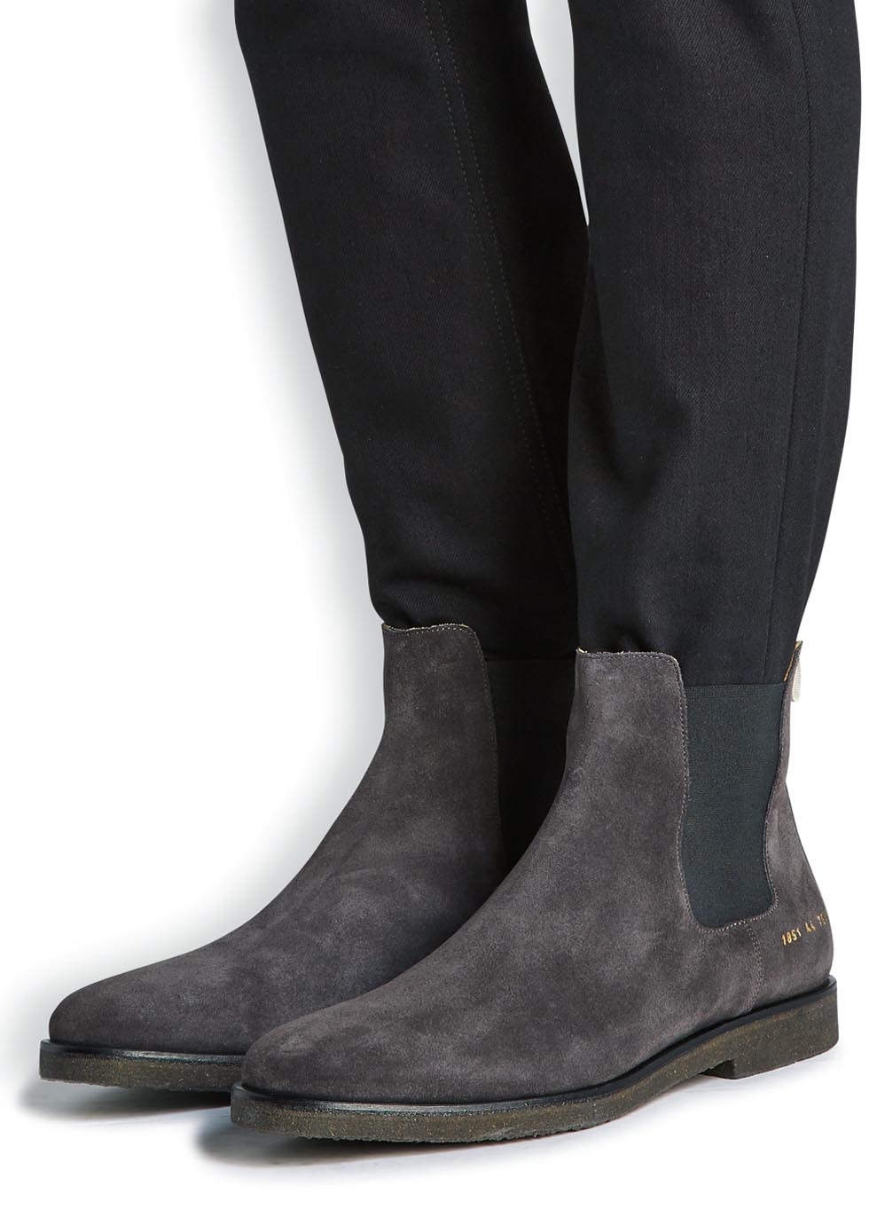 dark gray chelsea boots