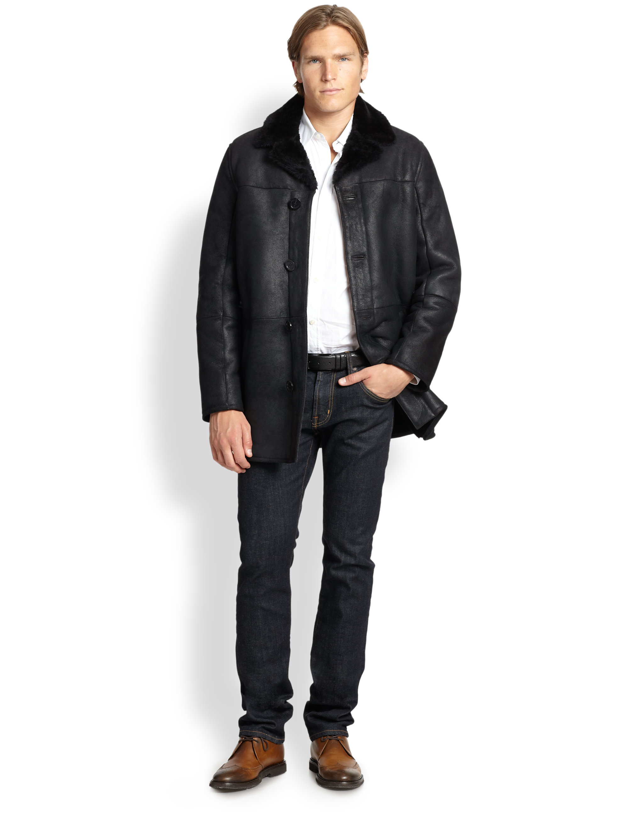 mike shearling coat