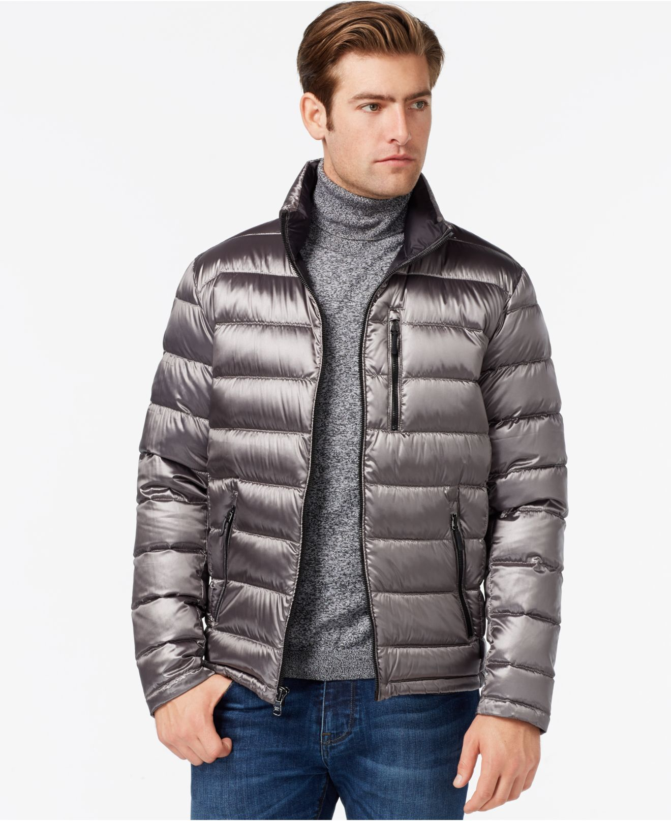 Download Lyst - Calvin Klein Men's Packable Down Jacket in Gray for Men