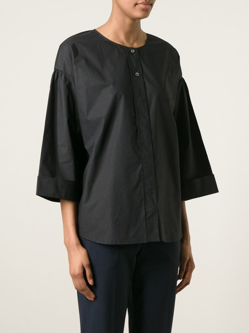 Forte Forte Wide Sleeve Shirt in Black - Lyst