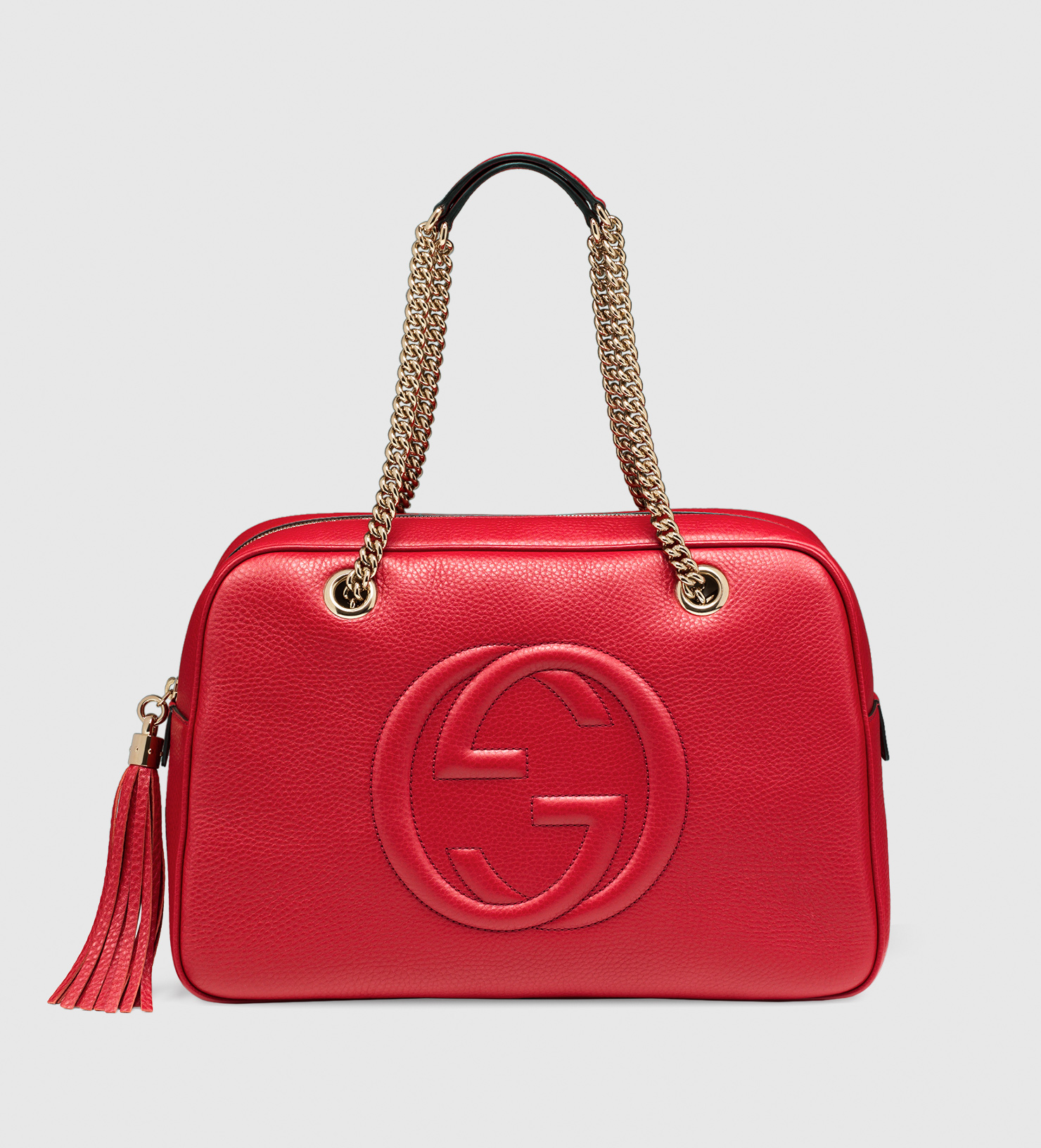 gucci large red soho shoulder bag