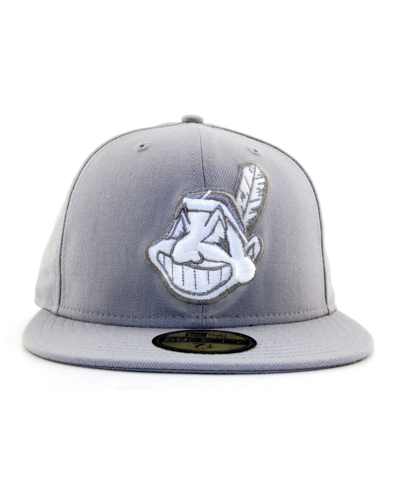 KTZ Cleveland Indians C-Dub 59Fifty Cap in Gray for Men | Lyst