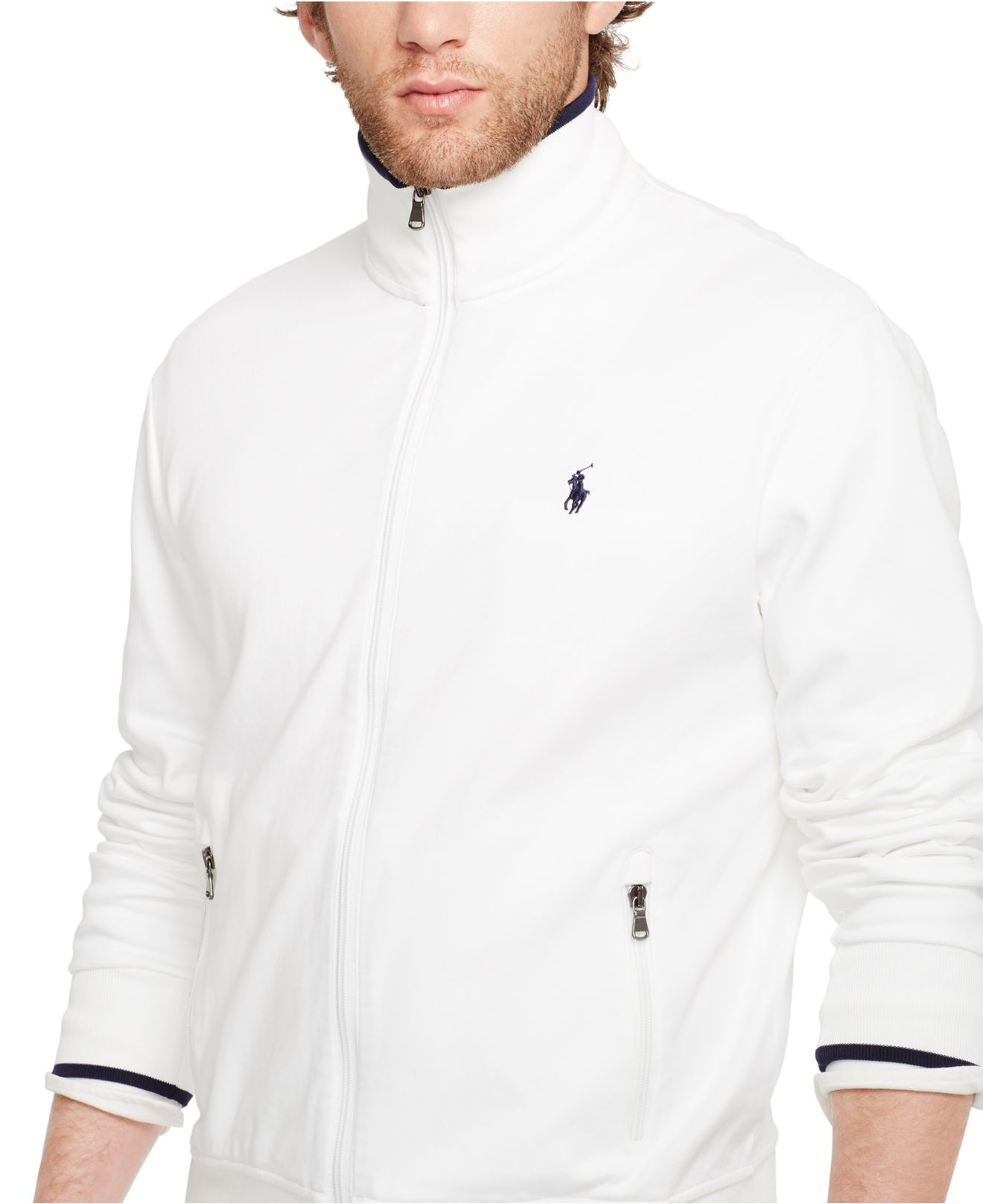 Polo Ralph Lauren Full-Zip Track Jacket in White for Men - Lyst