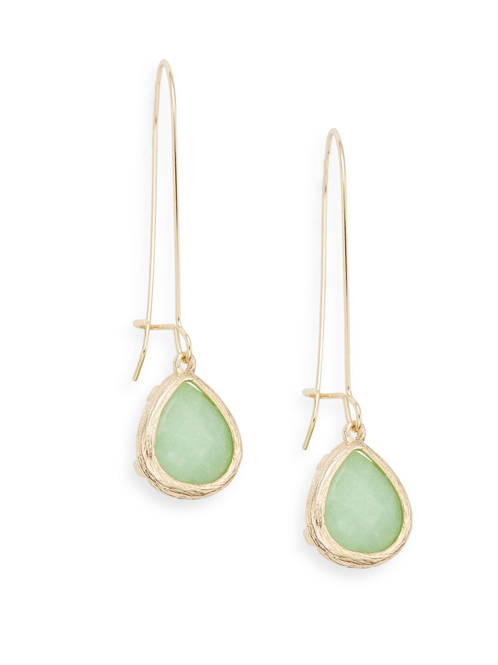 Lyst Saks Fifth Avenue Semi Precious Stone Earrings In Green Gallery
