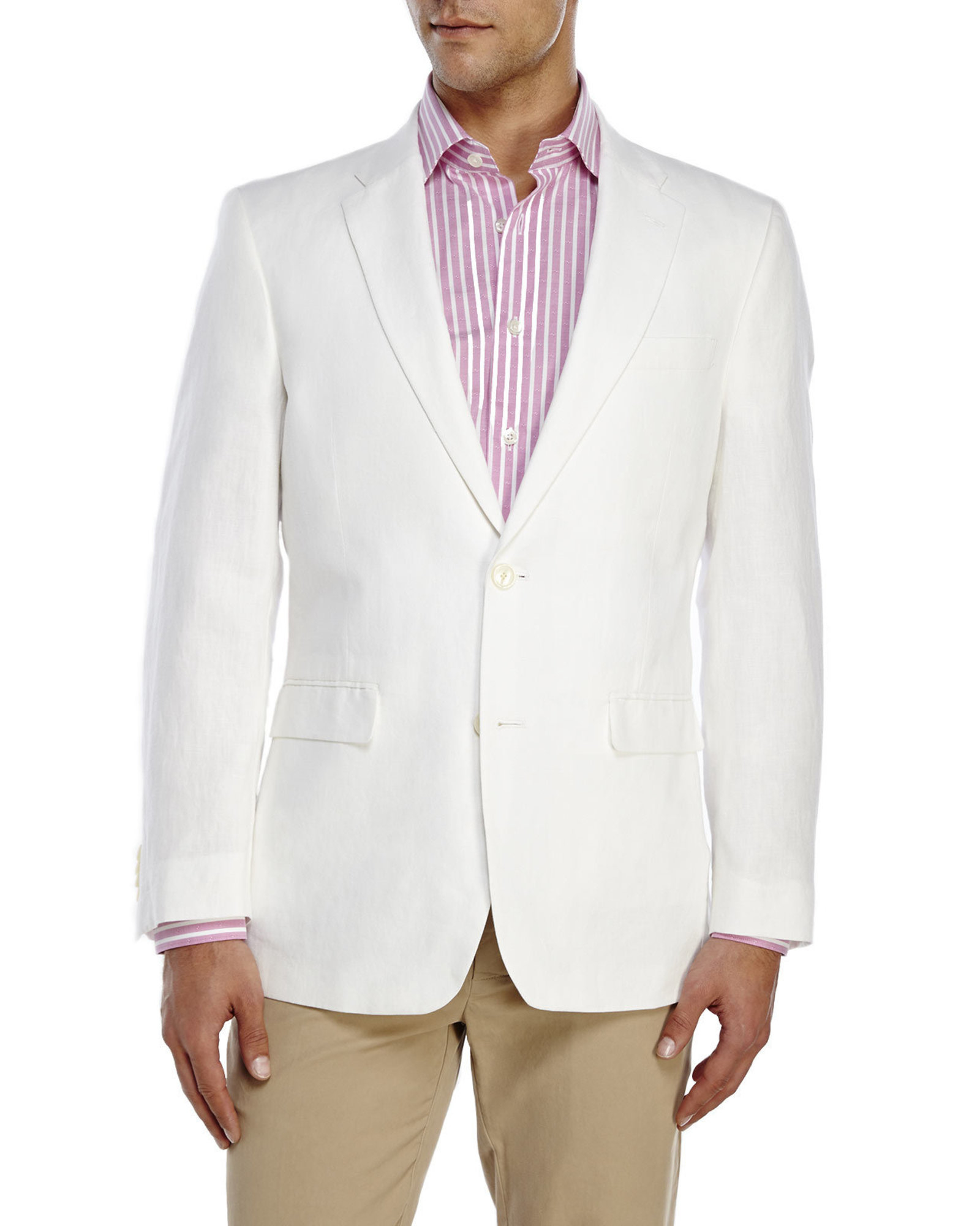 Tommy hilfiger White Gibbs Two-Button Linen Sport Coat in White ...