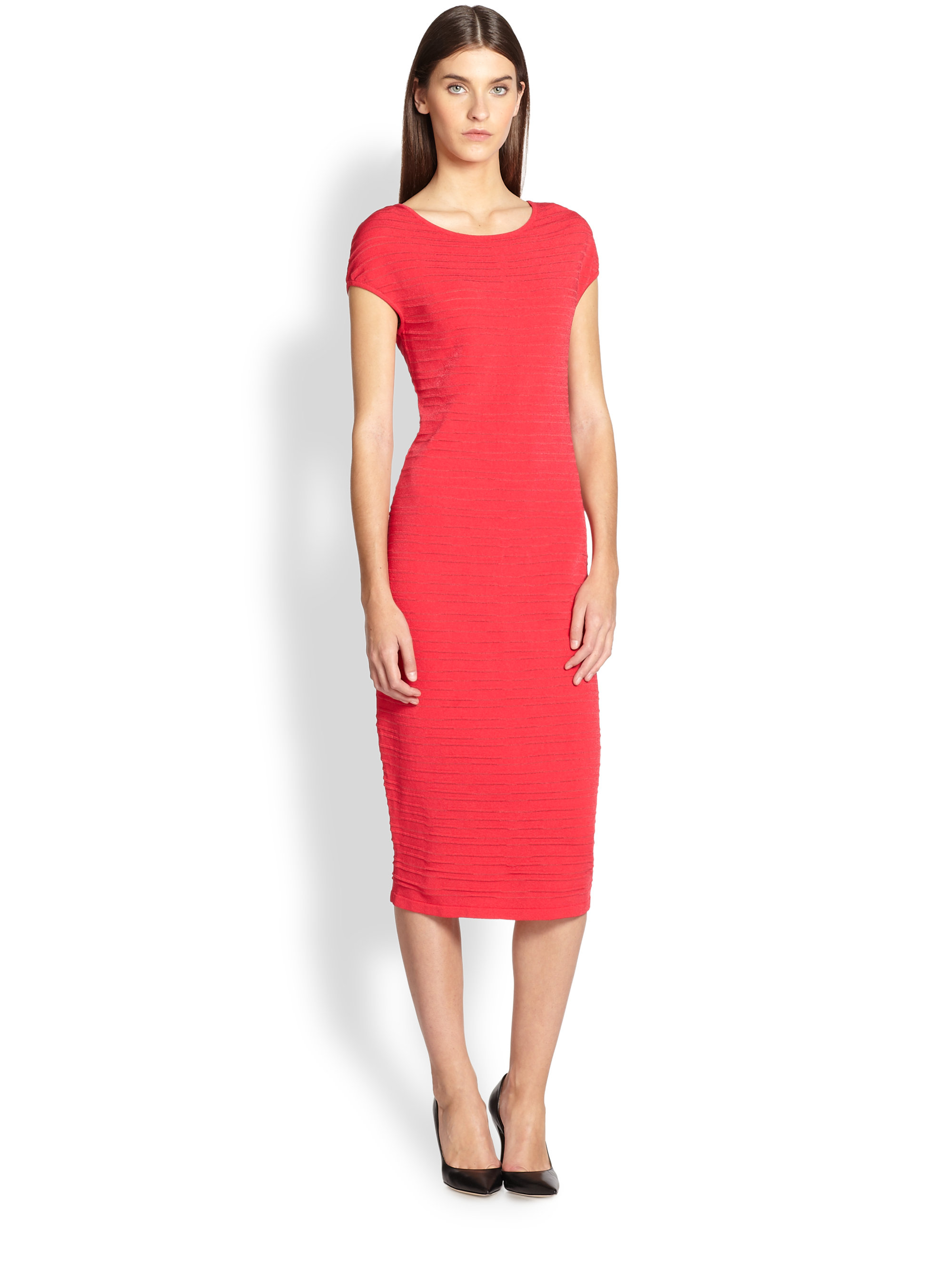 Escada Scuba Knit Ottoman Dress in Red Lyst