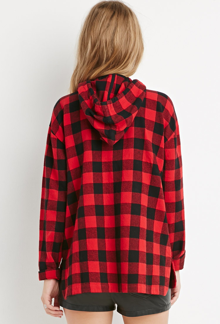 NOT Womens Cool Hoodie Rustic Red Black Buffalo Check Plaid Pattern 3D Print Pullover Hooded Sweatshirt with Pocket 