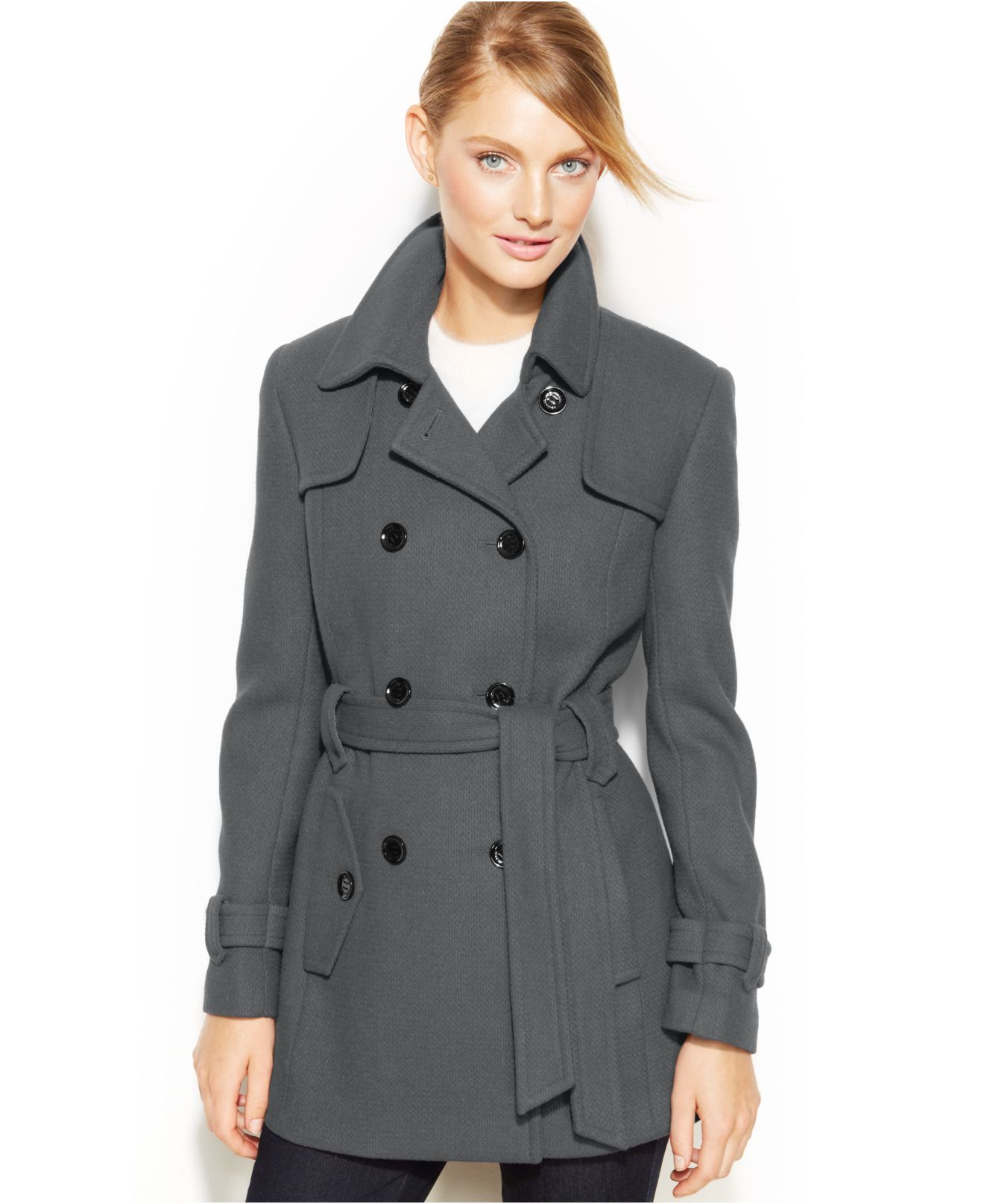 calvin klein gray peacoat