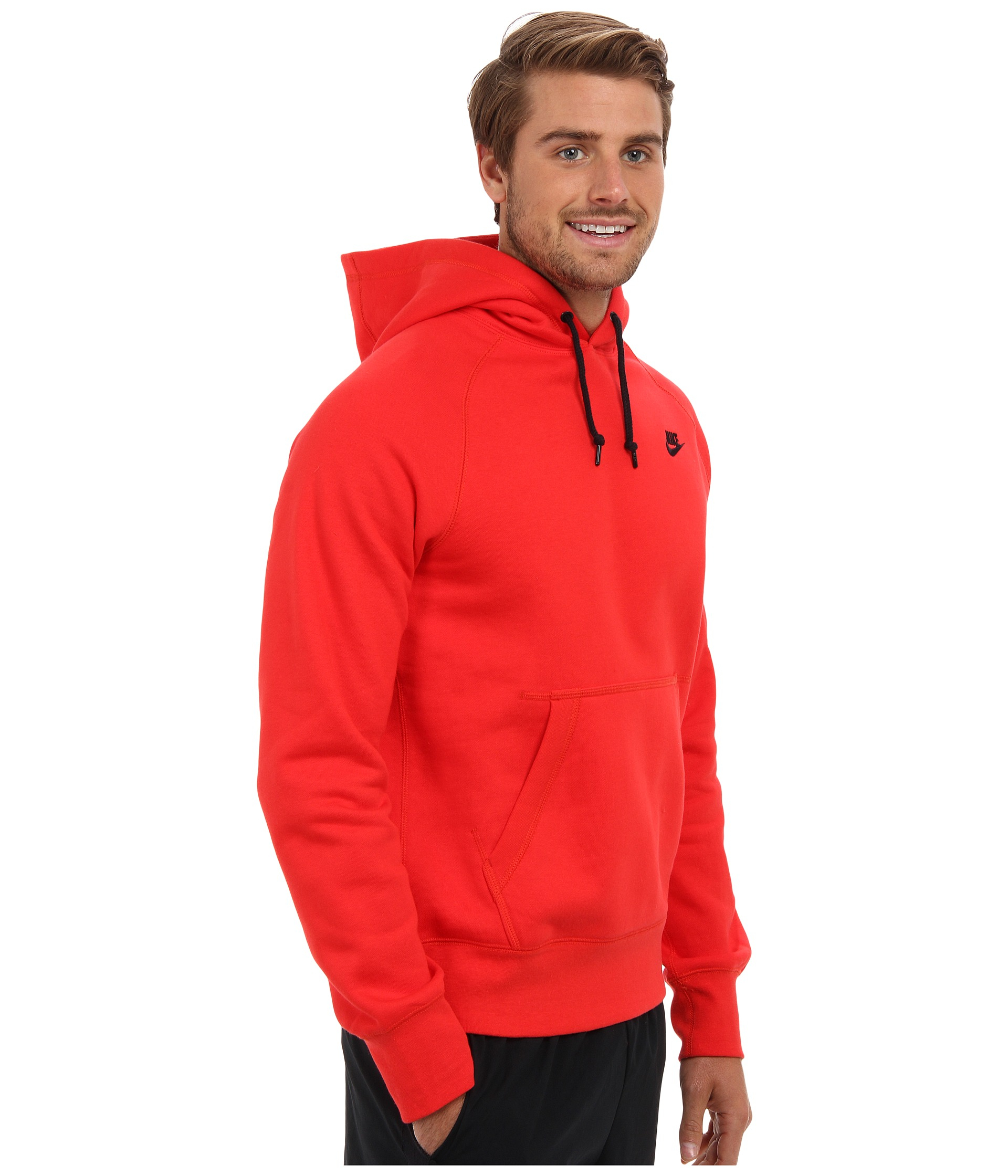 Nike Aw77 Fleece Pullover Hoodie in Red for Men | Lyst