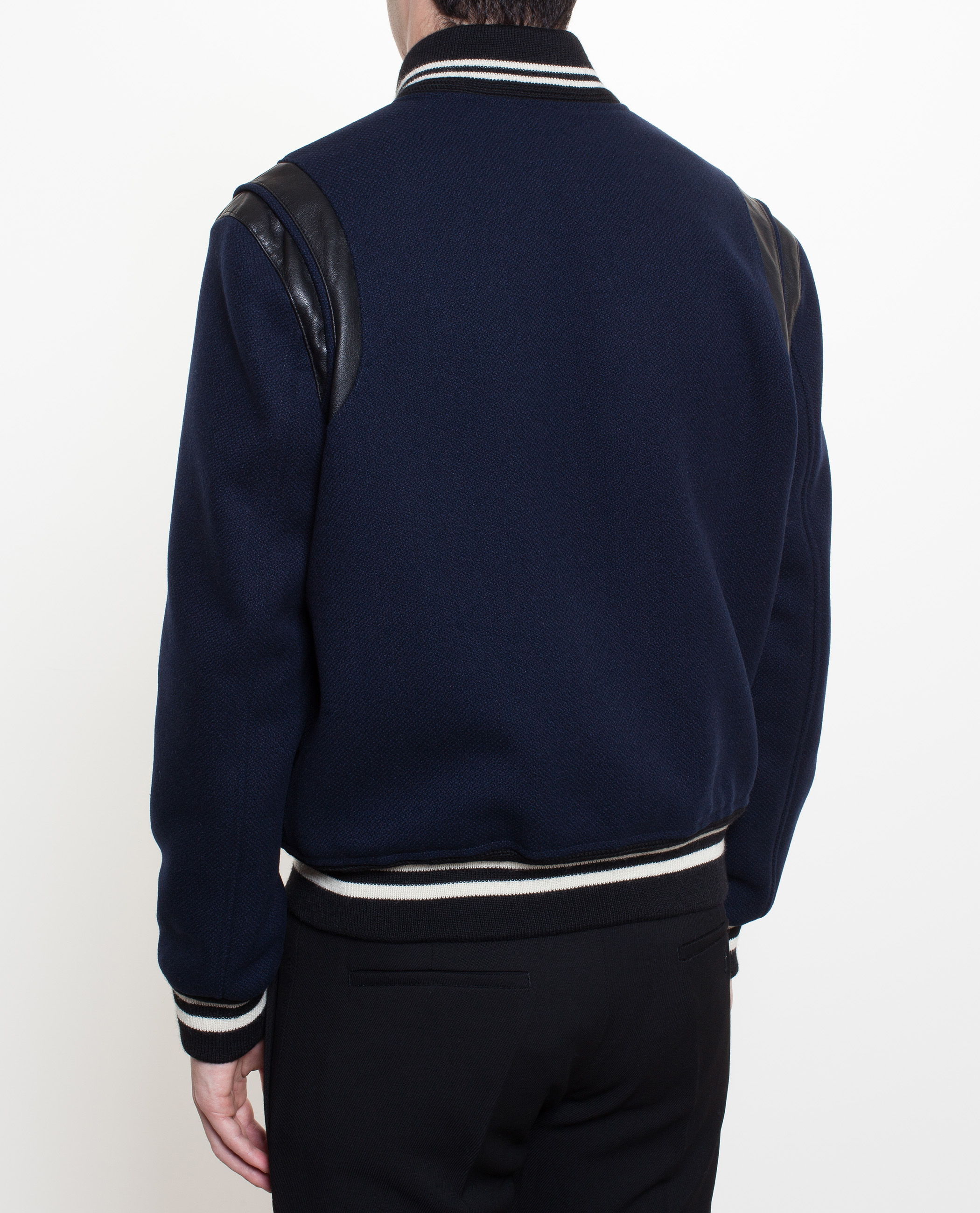 Saint Laurent Virgin Wool Teddy Boy Jacket in Blue for Men Lyst