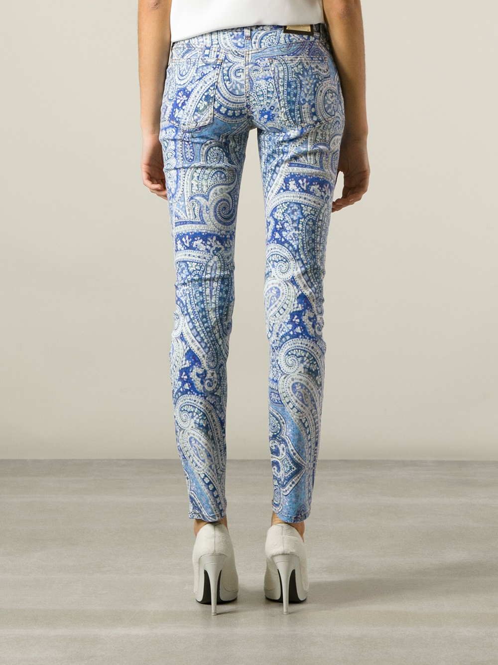 Etro Paisley Print Jeans in Blue | Lyst