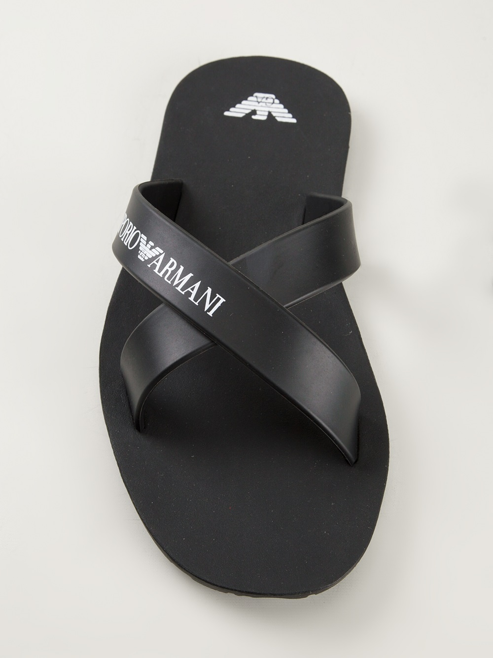 Emporio Armani Beach Sandals in Black for Men - Lyst
