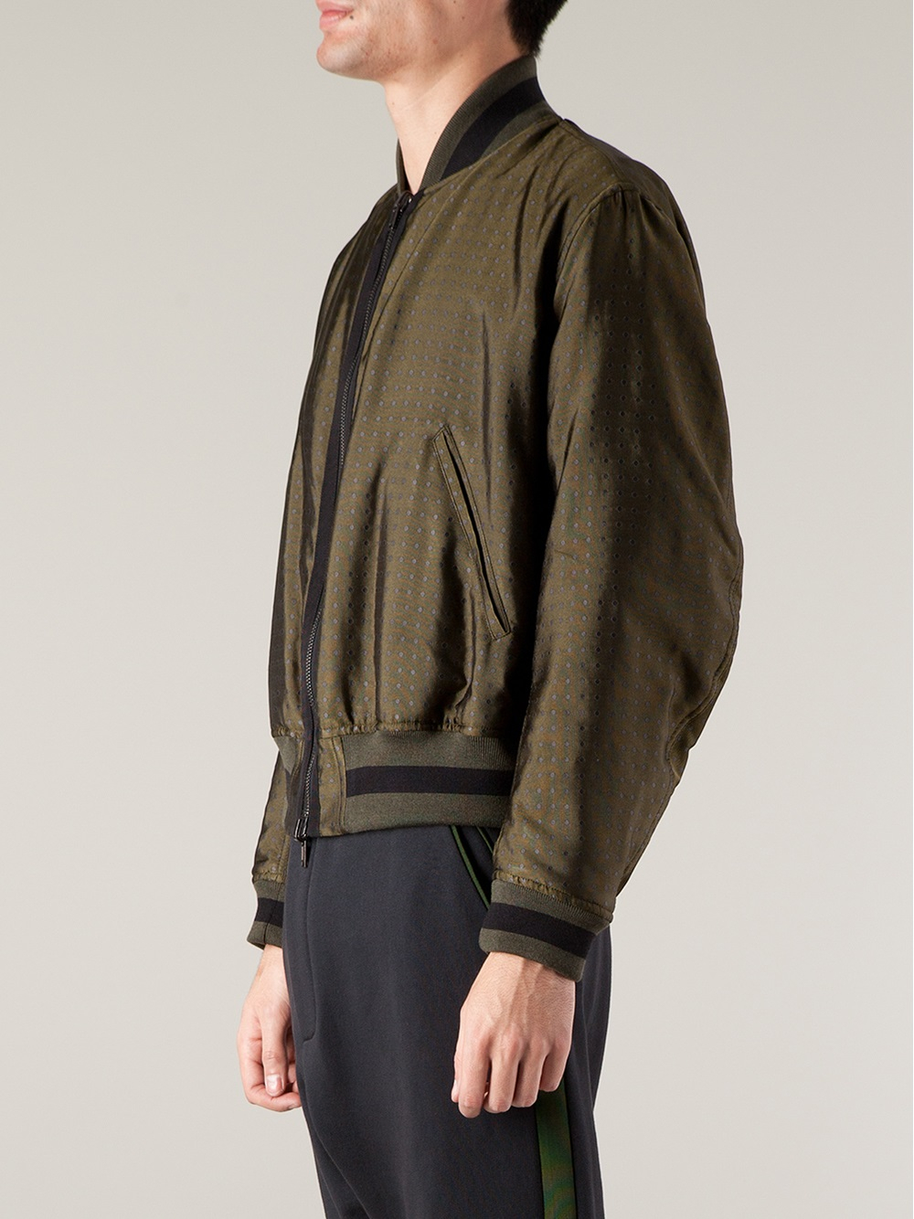 green silk bomber jacket