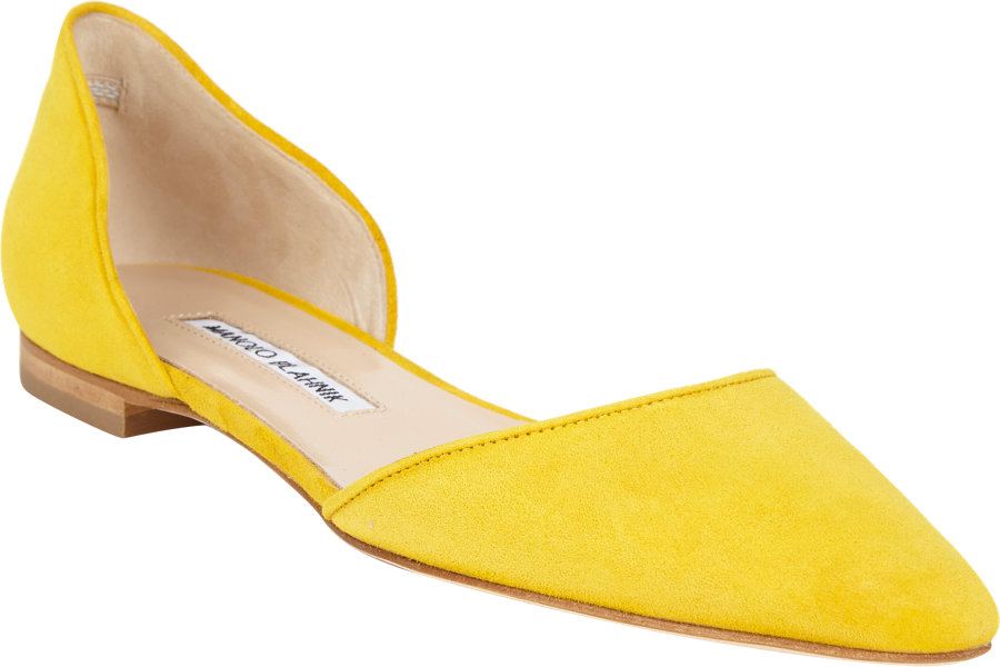 manolo blahnik gold flats