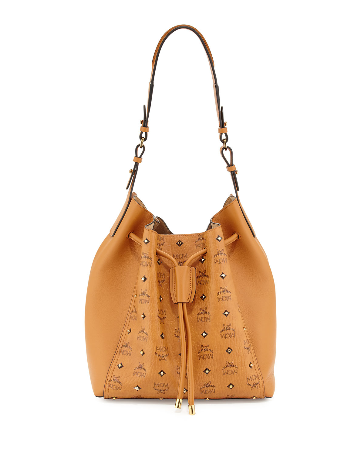 for crossbody bag strap leather Lyst Visetos Drawstring (COGNAC)  Brown Mcm in Bag